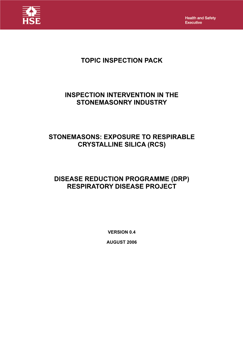 Inspection Intervention in the Stonemasonry Industry: Stonemasons