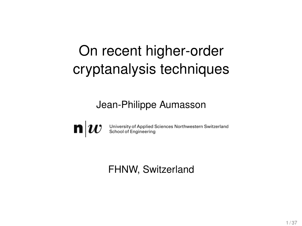 On Recent Higher-Order Cryptanalysis Techniques