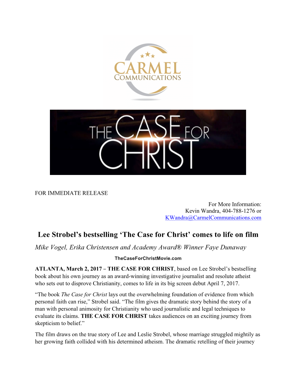 Lee Strobel's Bestselling 'The Case for Christ'