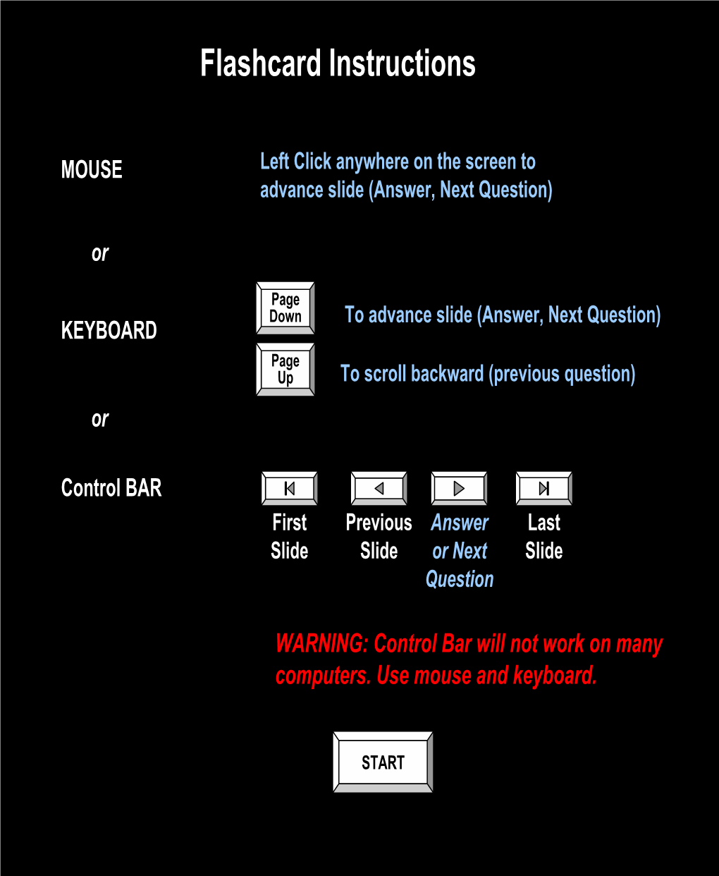 Flashcard Instructions