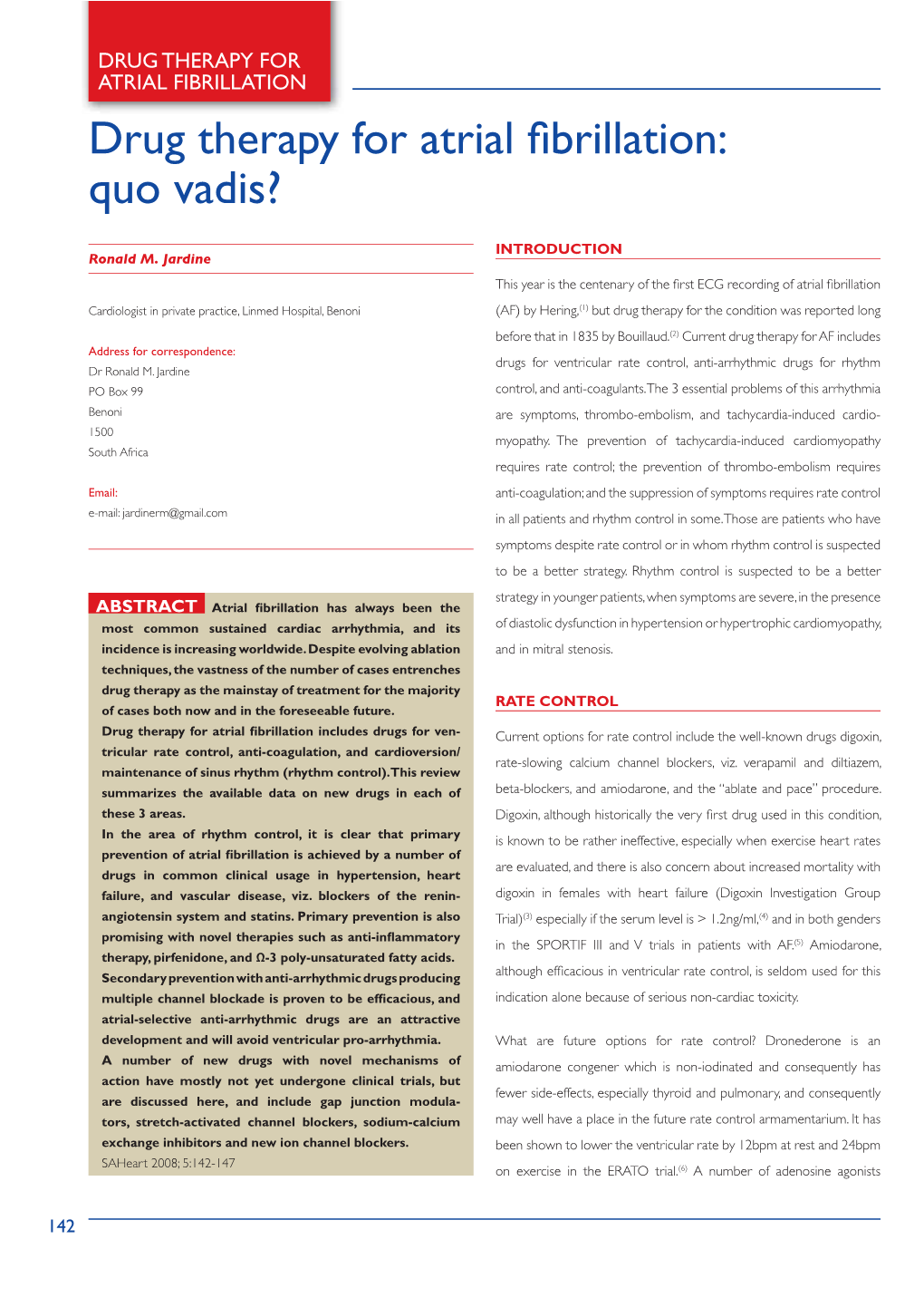 Drug Therapy for Atrial Fibrillation