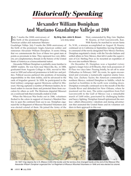 Historically Speaking Alexander William Doniphan and Mariano Guadalupe Vallejo at 200