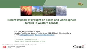 Recent Impacts of Drought on Aspen and White Spruce Forests in Western Canada