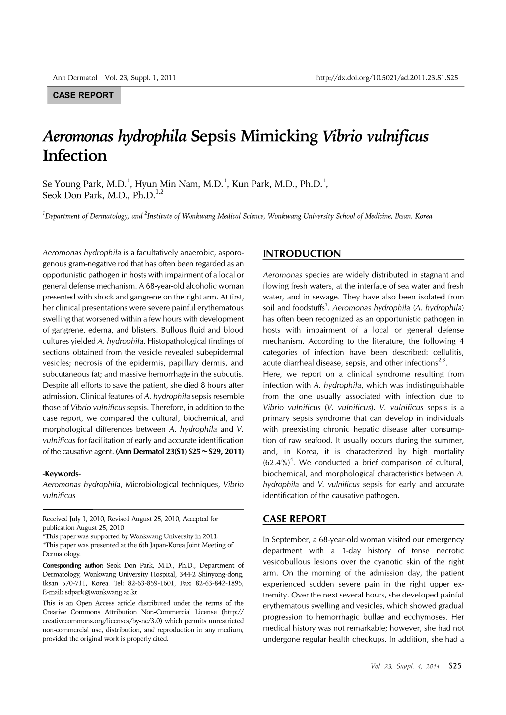 Aeromonas Hydrophila Sepsis Mimicking Vibrio Vulnificus Infection