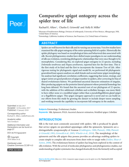 Comparative Spigot Ontogeny Across the Spider Tree of Life