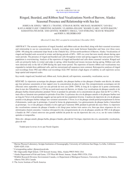 Ringed, Bearded, and Ribbon Seal Vocalizations North of Barrow, Alaska: Seasonal Presence and Relationship with Sea Ice JOSHUA M