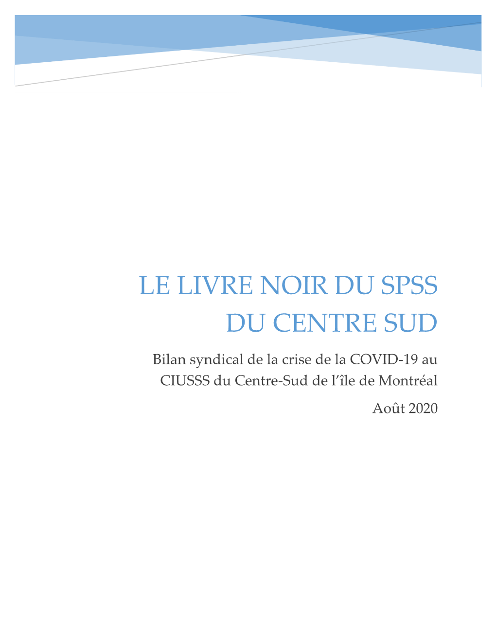 Le Livre Noir Du Spss Du Centre Sud