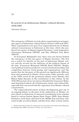 11 in Search of an Indonesian Islamic Cultural Identity, 1956-1965 |