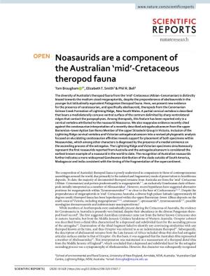 Noasaurids Are a Component of the Australian 'Mid'-Cretaceous