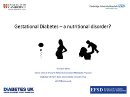 Diagnosis of Gestational Diabetes
