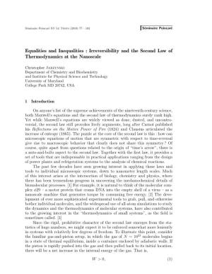 Equalities and Inequalities : Irreversibility and the Second Law of Thermodynamics at the Nanoscale