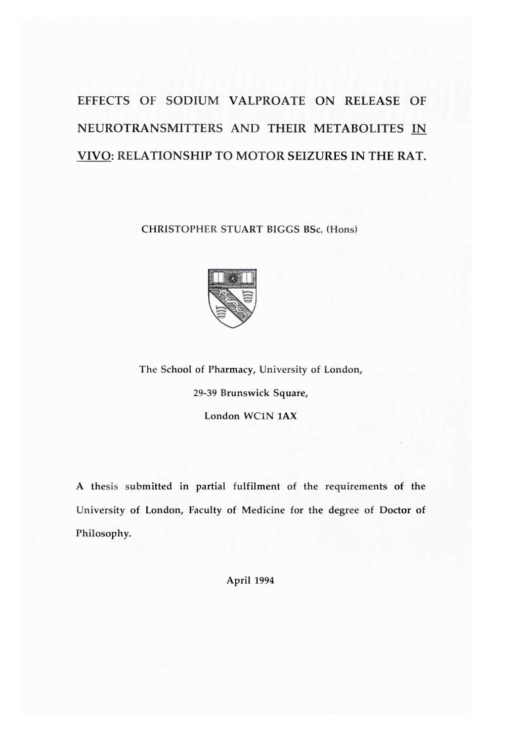 Effects of Sodium Valproate on Release of Neurotransmitters and Their Metabolites in Vivo: Relationship to Motor Seizures in The