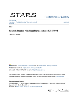 Spanish Treaties with West Florida Indians 1784-1802