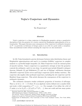 Vojta's Conjecture and Dynamics