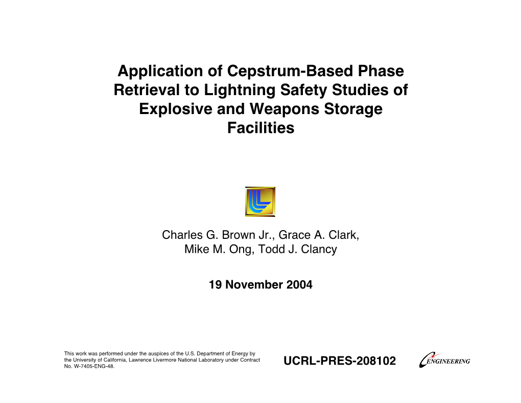 Application of Cepstrum-Based Phase Retrieval to Lightning Safety Studies of Explosive and Weapons Storage Facilities