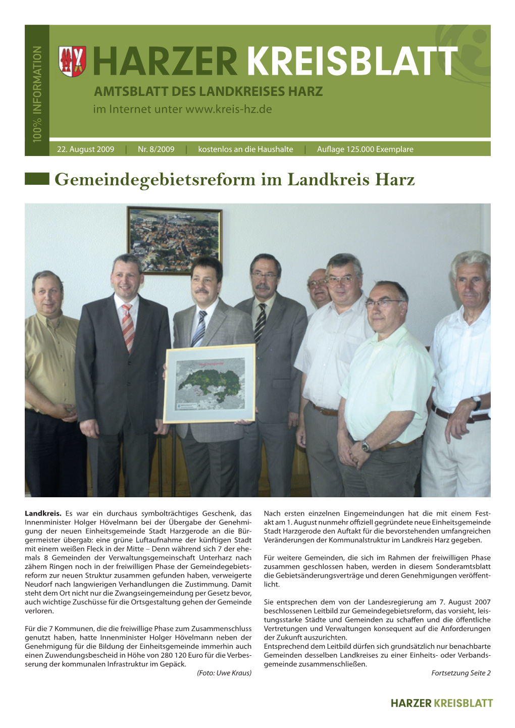 Gemeindegebietsreform Im Landkreis Harz