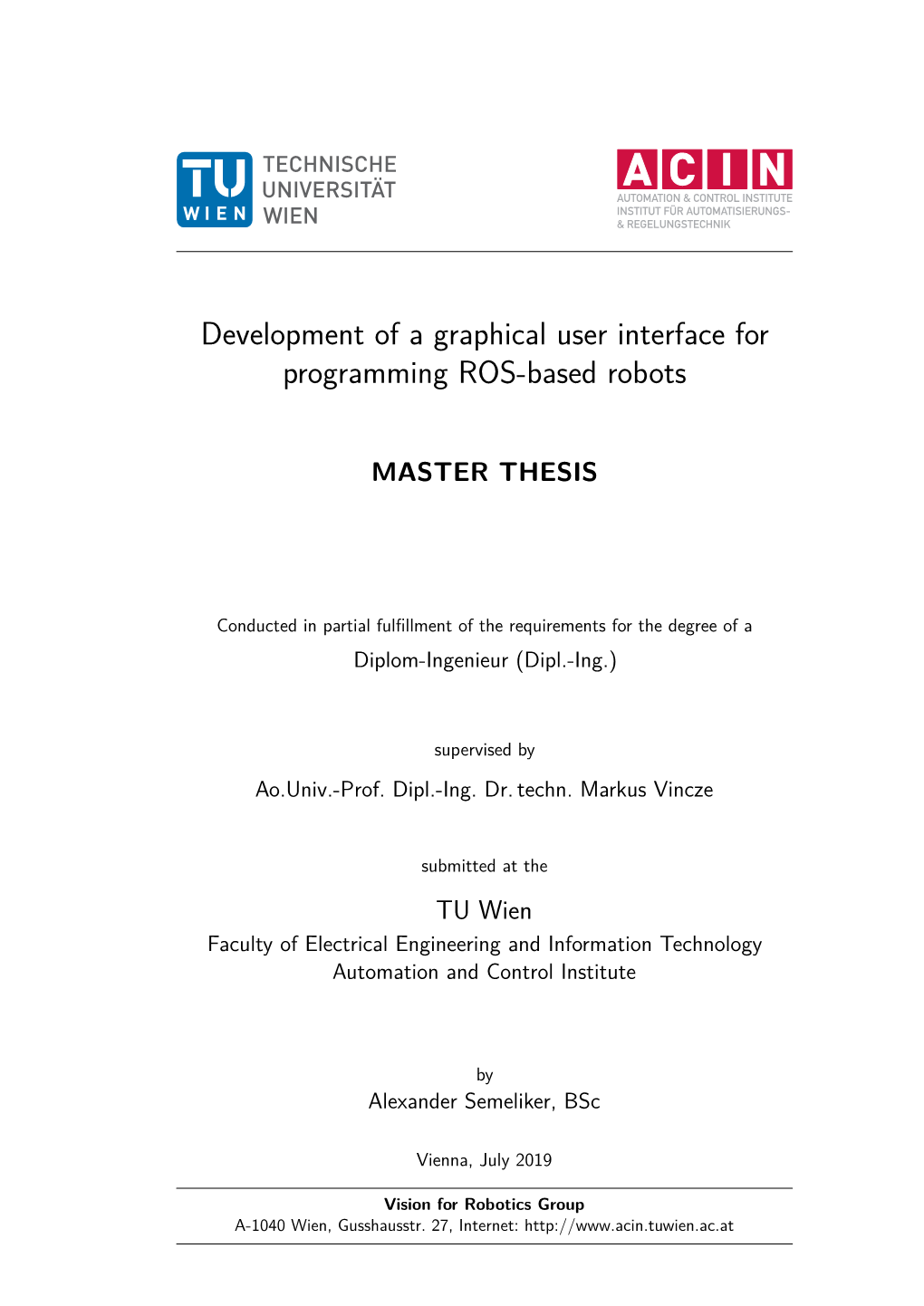 Development of a Graphical User Interface for Programming ROS-Based Robots