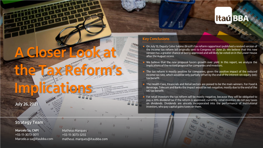 A Closer Look at the Tax Reform's Implications