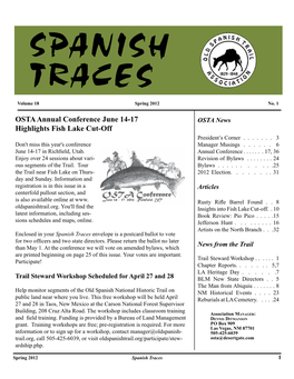 OSTA Annual Conference June 14-17 Highlights Fish Lake Cut-Off
