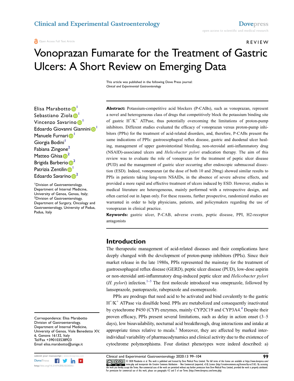 Vonoprazan Fumarate for the Treatment of Gastric Ulcers: a Short Review on Emerging Data