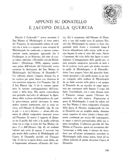 Appunti Su Donatello E Jacopo Della Quercia