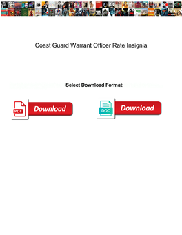 Coast Guard Warrant Officer Rate Insignia
