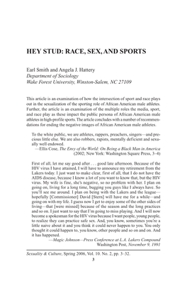 Hey Stud: Race, Sex, and Sports
