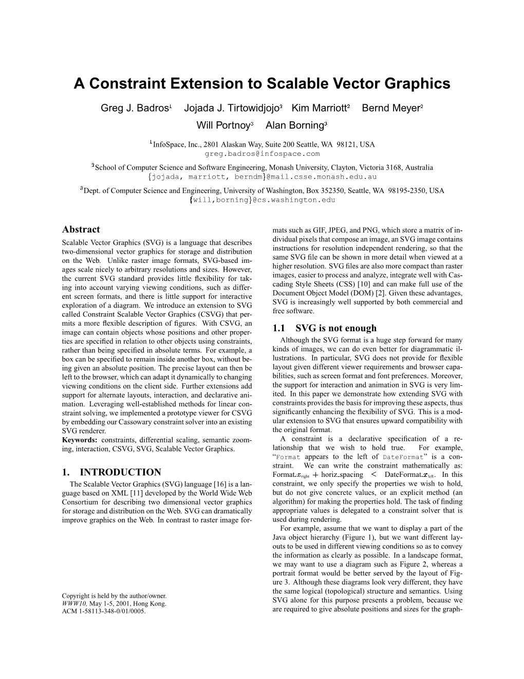 A Constraint Extension to Scalable Vector Graphics