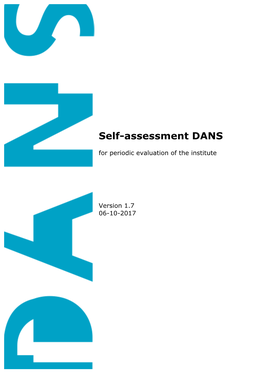 Self-Assessment DANS for Periodic Evaluation of the Institute