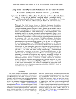 Long-Term Time-Dependent Probabilities for the Third Uniform California Earthquake Rupture Forecast (UCERF3) by Edward H