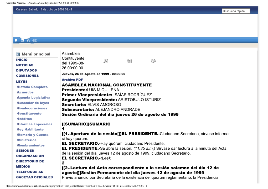 Asamblea Contituyente Del 1999-08-26 00:00:00