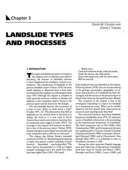 Landslide Typ Es and Processes