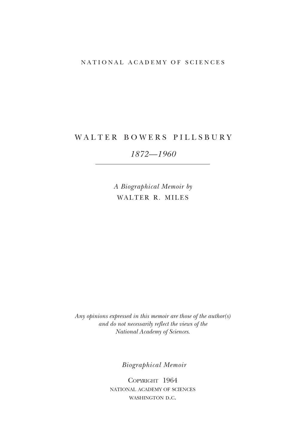 Walter Bowers Pillsbury
