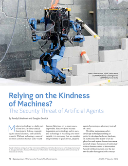 Relying on the Kindness of Machines? the Security Threat of Artificial Agents