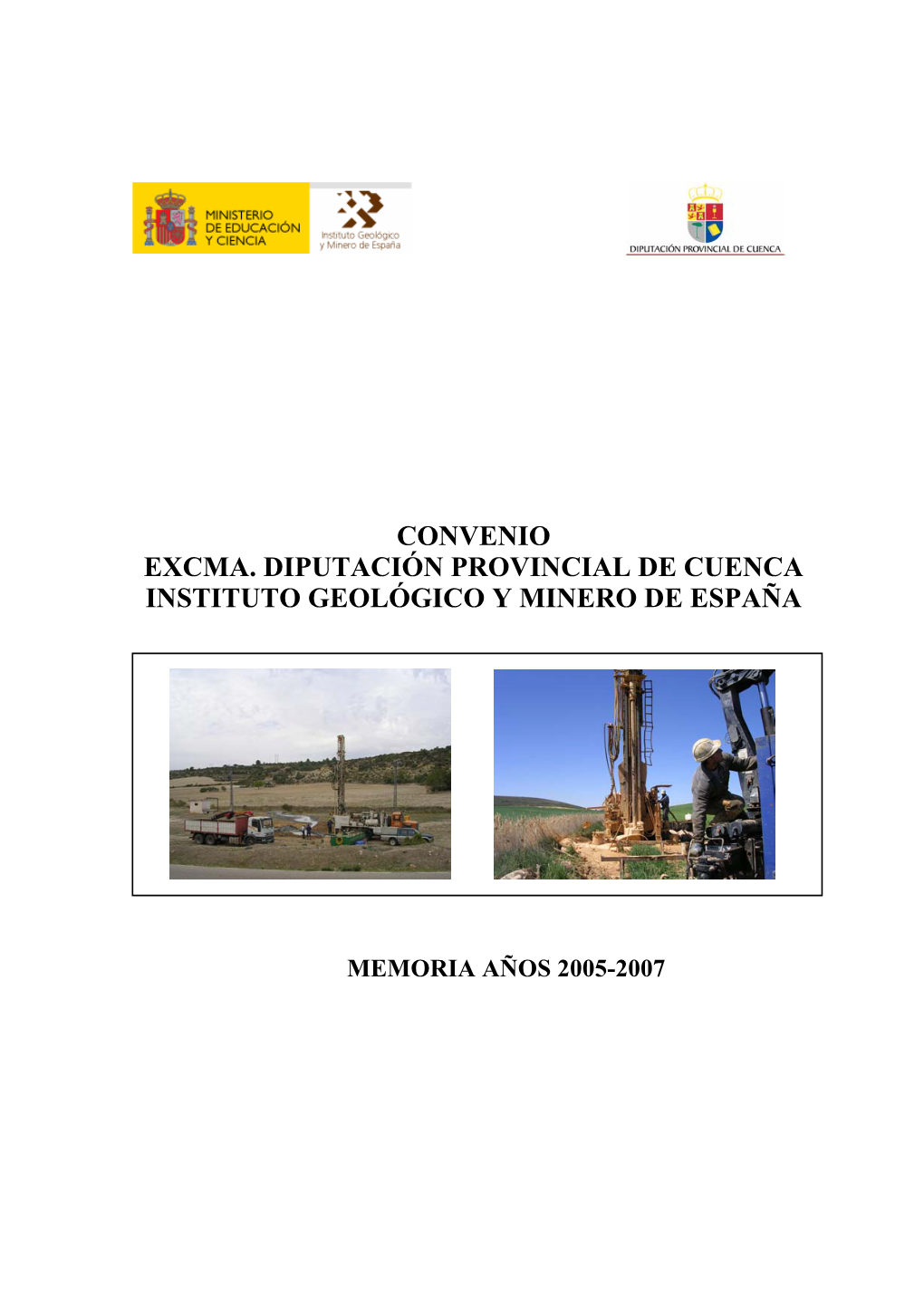 Convenio Excma. Diputación Provincial De Cuenca Instituto Geológico Y Minero De España