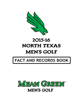 2015-16 NORTH TEXAS MEN's GOLF Men's Golf