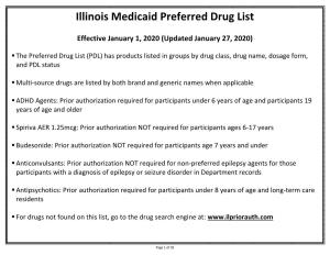 Illinois Medicaid Preferred Drug List