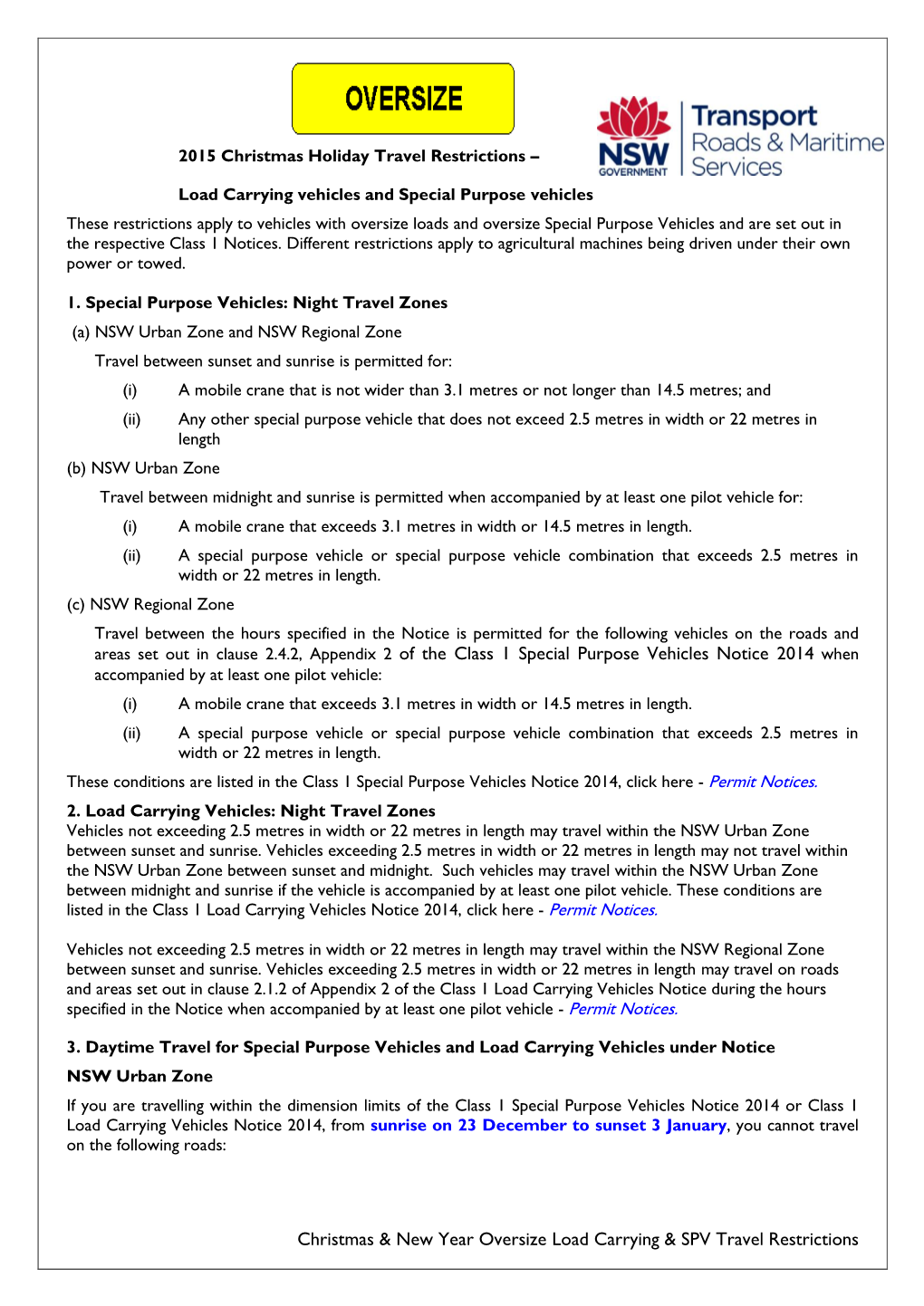 Christmas Holiday Travel Restrictions –