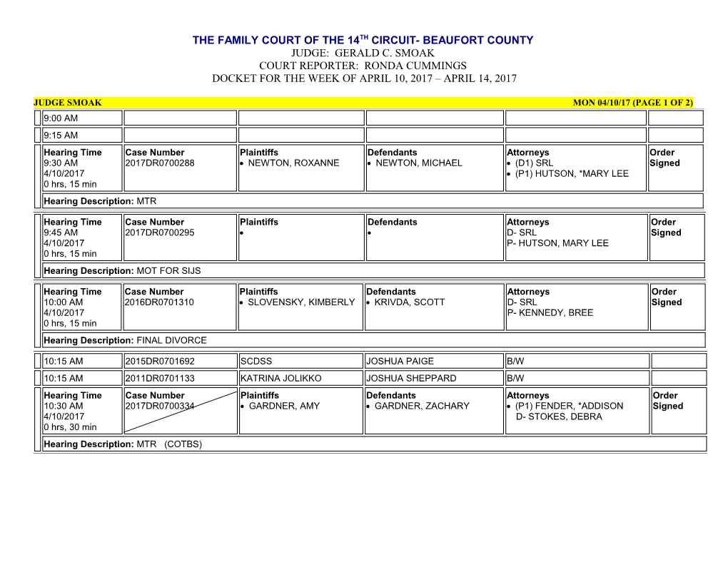 Judge Smoak Mon 04/10/17 (Page 1 of 2)