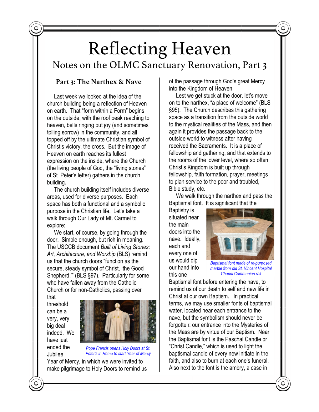 Reflecting Heaven 3 Narthex Nave