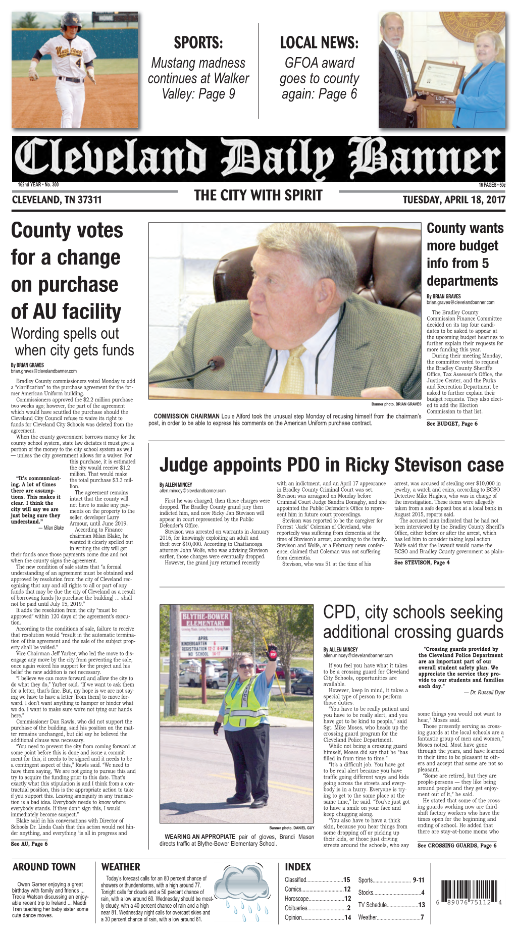 County Votes for a Change on Purchase of AU Facility