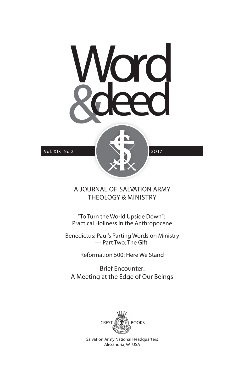 A Journal of Salvation Army Theology & Ministry