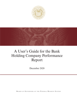 A User's Guide for the Bank Holding Company Performance Report