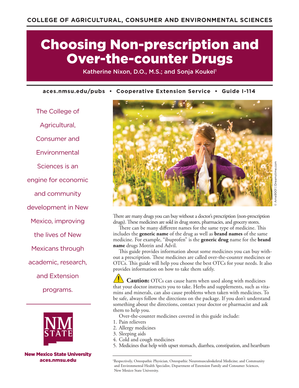 I-114: Choosing Non-Prescription and Over-The-Counter Drugs