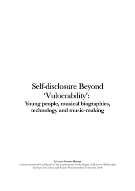 Vulnerability’: Young People, Musical Biographies, Technology and Music-Making