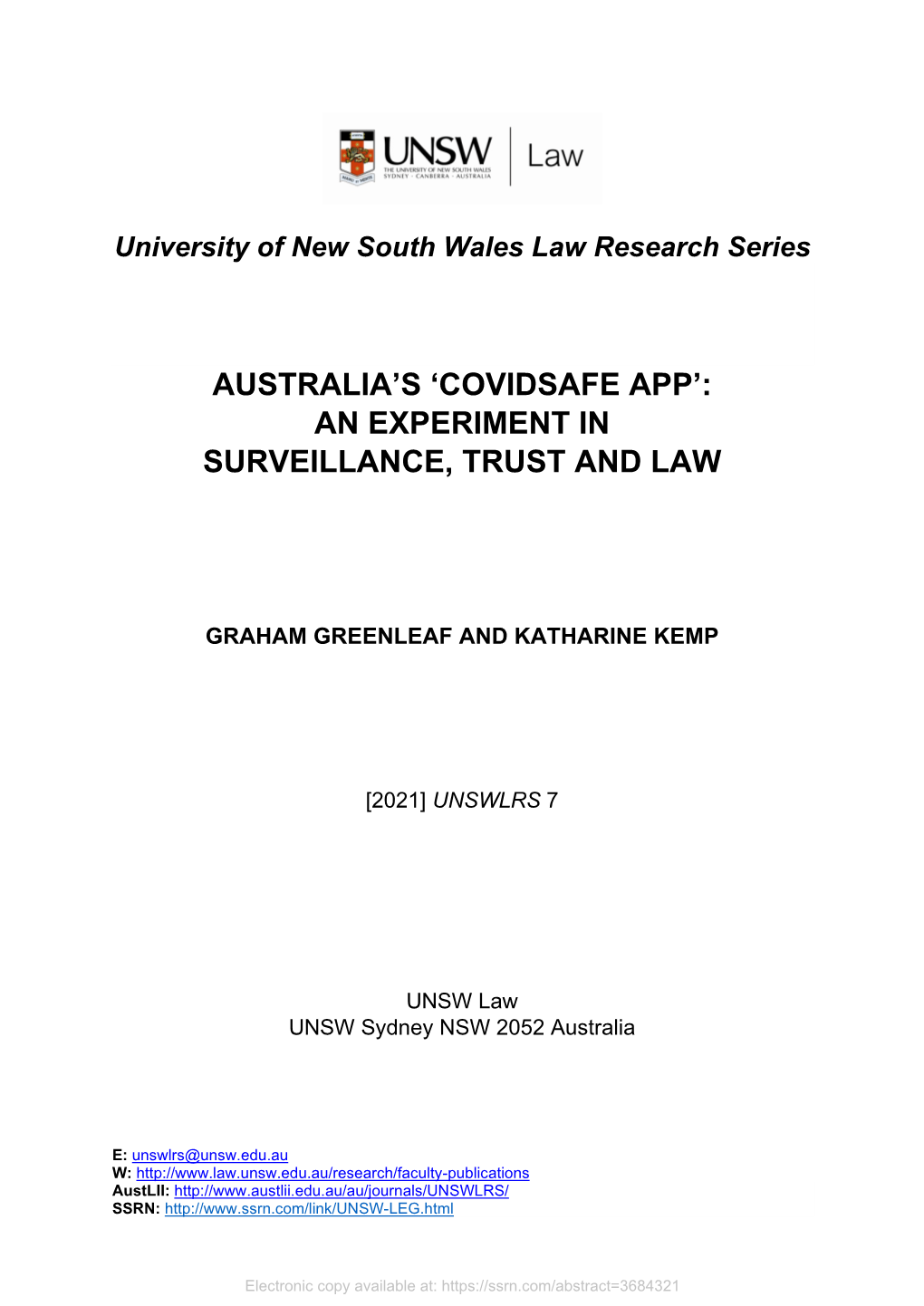 'Covidsafe App': an Experiment in Surveillance, Trust And