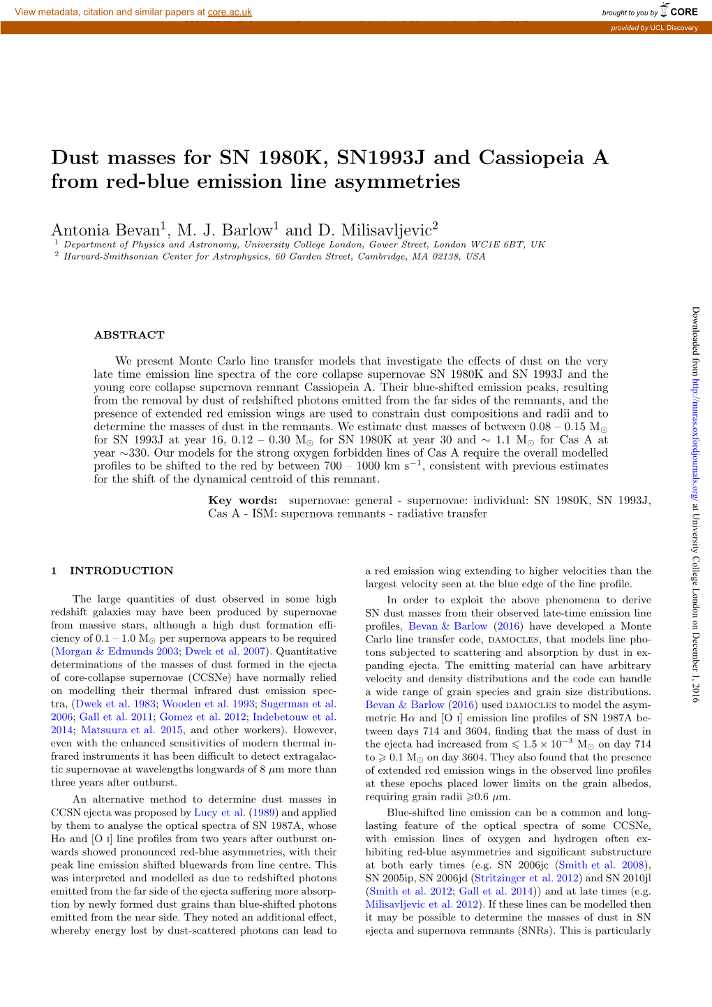 Dust Masses for SN 1980K, SN1993J and Cassiopeia a from Red-Blue Emission Line Asymmetries