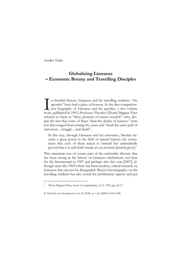 Globalizing Linnaeus – Economic Botany and Travelling Disciples