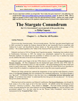 The Stargate Conundrum the U.S