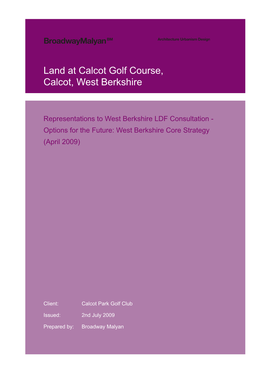 Land at Calcot Golf Course, Calcot, West Berkshire